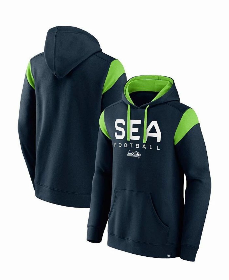 Sports Fan Shop * | Fanatics Men'S Branded College Seattle Seahawks Call The Shot Pullover Hoodie Navy