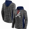 Sports Fan Shop * | Fanatics Men'S Branded Atlanta Braves Instant Replay Color Block Pullover Hoodie Gray, Navy