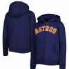 Sports Fan Shop * | Outerstuff Youth Boys Houston Astros Wordmark Full-Zip Fleece Hoodie Navy