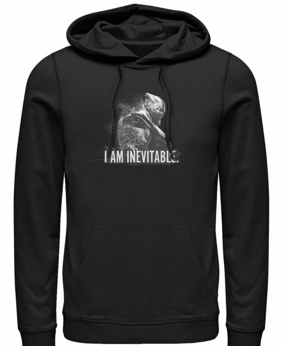 Hoodies & Sweatshirts * | Marvel Men'S Avengers Endgame Inevitable Thanos, Pullover Hoodie Black