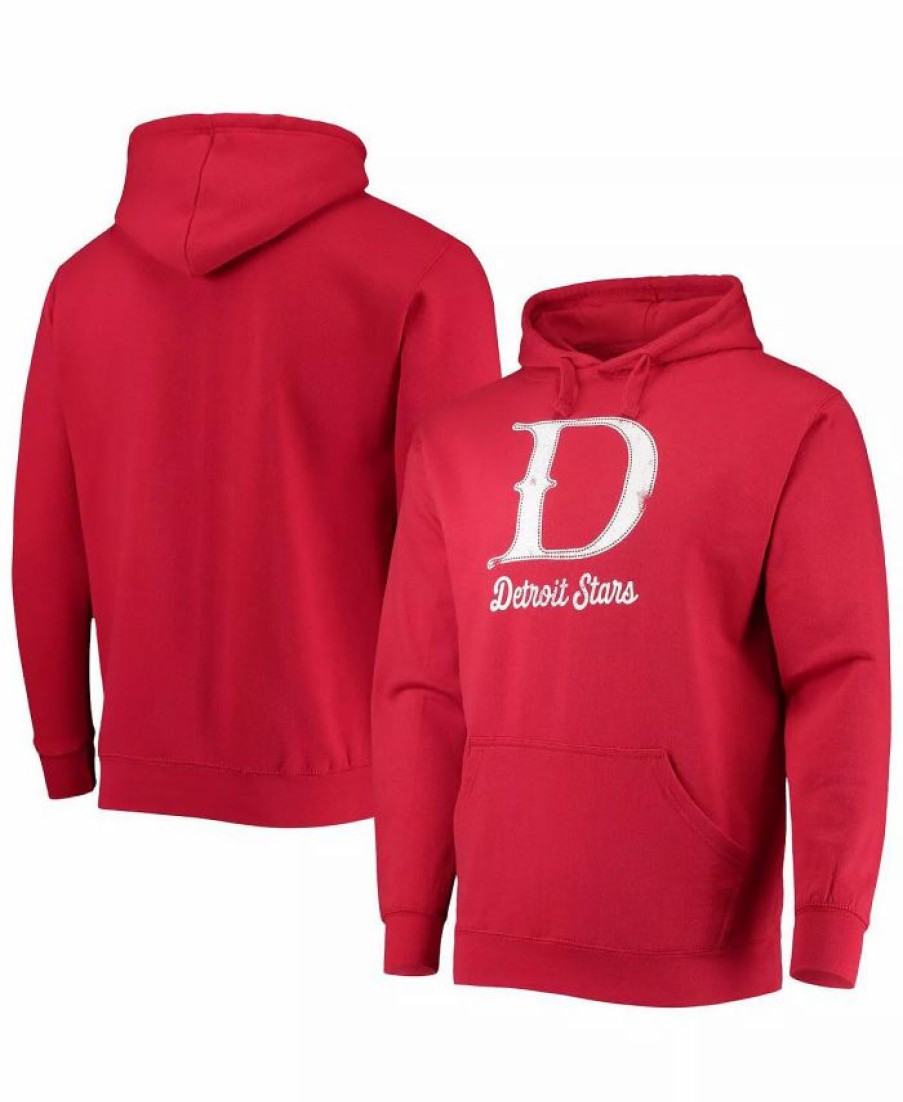 Sports Fan Shop * | Men'S Detroit Stars Negro League Logo Pullover Hoodie Red