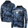 Sports Fan Shop * | Men'S Michigan Wolverines Mossy Oak Spf 50 Performance Long Sleeve Hoodie T-Shirt Navy