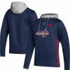 Sports Fan Shop * | Adidas Men'S Washington Capitals Skate Lace Primeblue Team Pullover Hoodie Navy