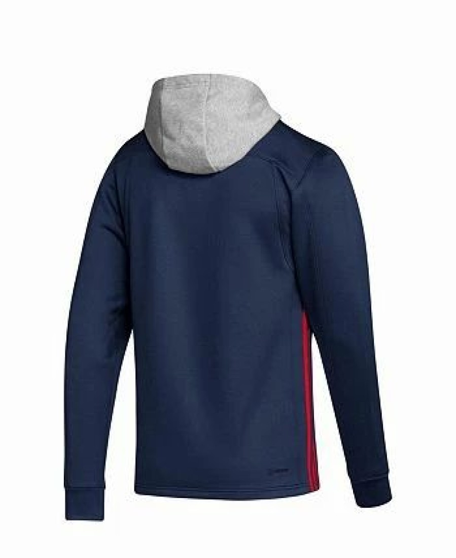 Sports Fan Shop * | Adidas Men'S Washington Capitals Skate Lace Primeblue Team Pullover Hoodie Navy