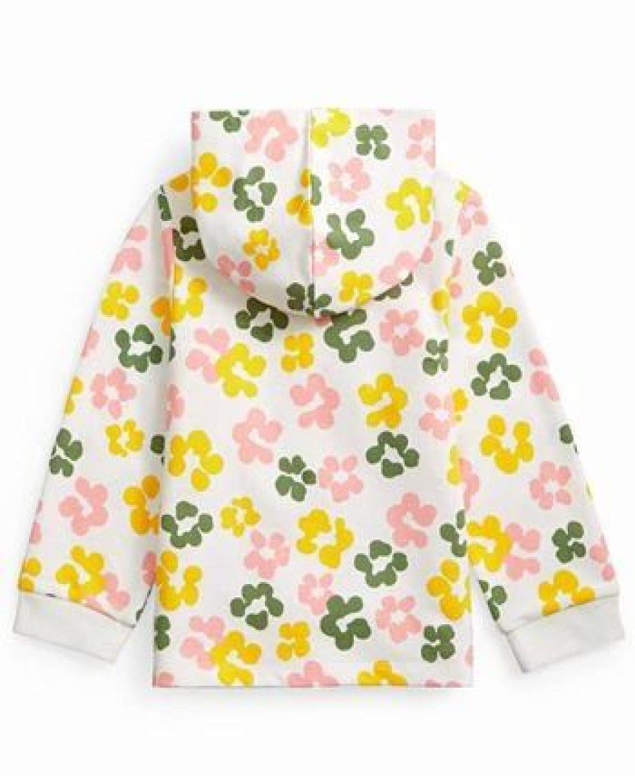 Kids * | Baby Girls Animal Florets Full Zip Hoodie, Created For Macy'S Angel Whit