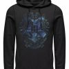 Hoodies & Sweatshirts * | Men'S Deathly Hallows 2 Hogwarts Fleece Pullover Hoodie Black