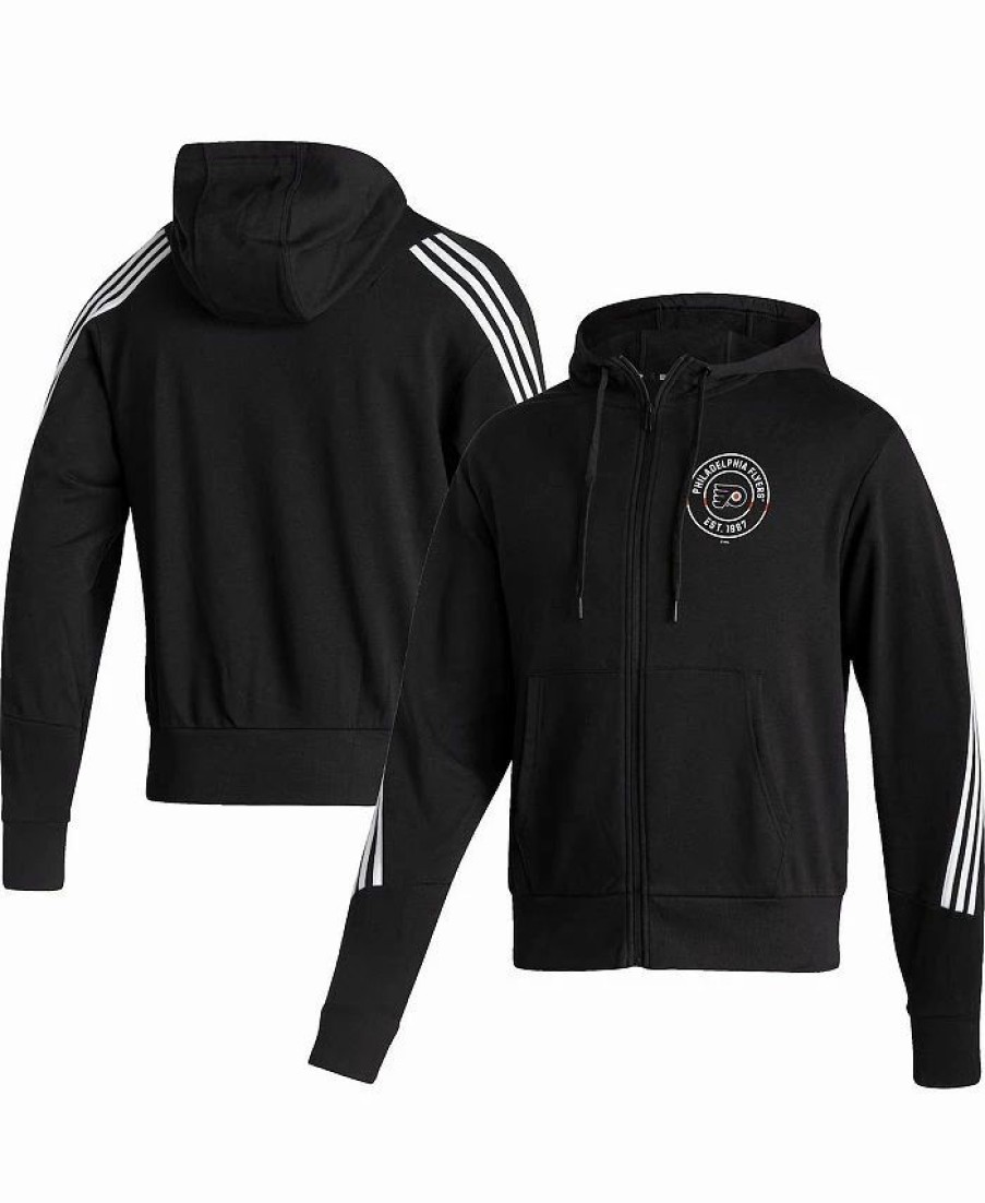 Sports Fan Shop * | Adidas Men'S Philadelphia Flyers Lifestyle Full-Zip Hoodie Black