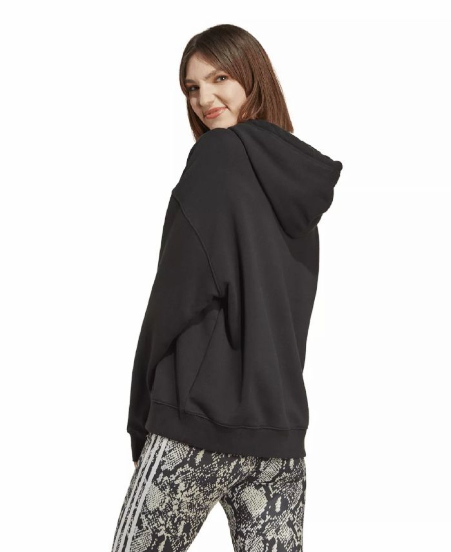 Women * | Adidas Women'S Logo Front Hoodie Black