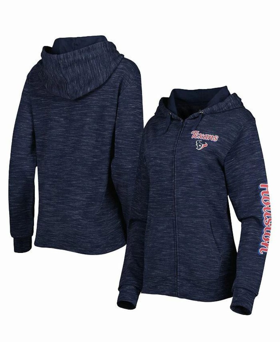 Sports Fan Shop * | New Era Women'S Houston Texans Reverse Full-Zip Hoodie Navy