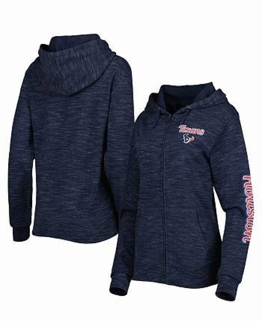 Sports Fan Shop * | New Era Women'S Houston Texans Reverse Full-Zip Hoodie Navy