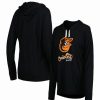 Sports Fan Shop * | Women'S Baltimore Orioles Pre-Game Raglan Pullover Hoodie Black