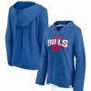 Sports Fan Shop * | Fanatics Women'S Branded Buffalo Bills First Team Flowy Cropped Pullover Hoodie Heather Royal