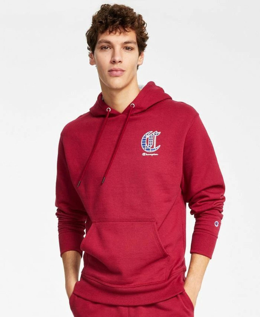 Activewear * | Champion Men'S Powerblend Long-Sleeve Pullover Graphic Hoodie