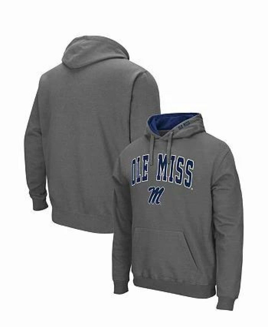 Sports Fan Shop * | Men'S Ole Miss Rebels Arch & Team Logo 3.0 Pullover Hoodie Charcoal