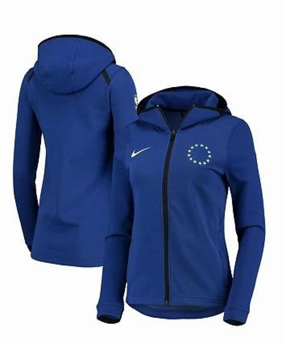 Sports Fan Shop * | Nike Women'S Philadelphia 76Ers Showtime Full-Zip Performance Hoodie Jacket Royal