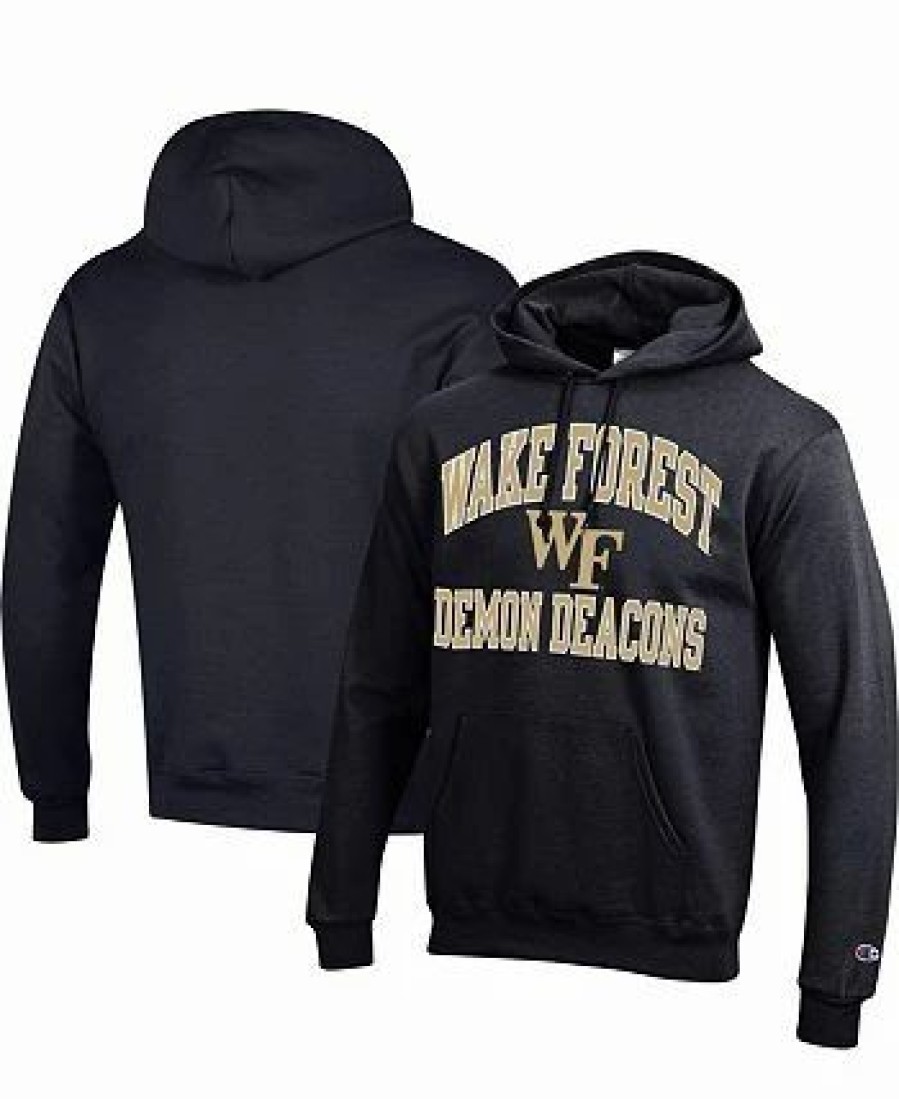 Sports Fan Shop * | Champion Men'S Wake Forest Demon Deacons High Motor Pullover Hoodie Black