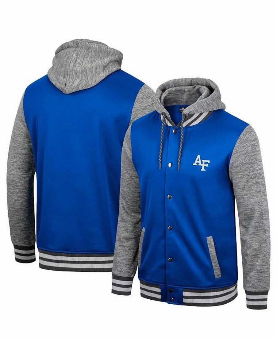 Sports Fan Shop * | Men'S Air Force Falcons Robinson Hoodie Full-Snap Jacket Royal