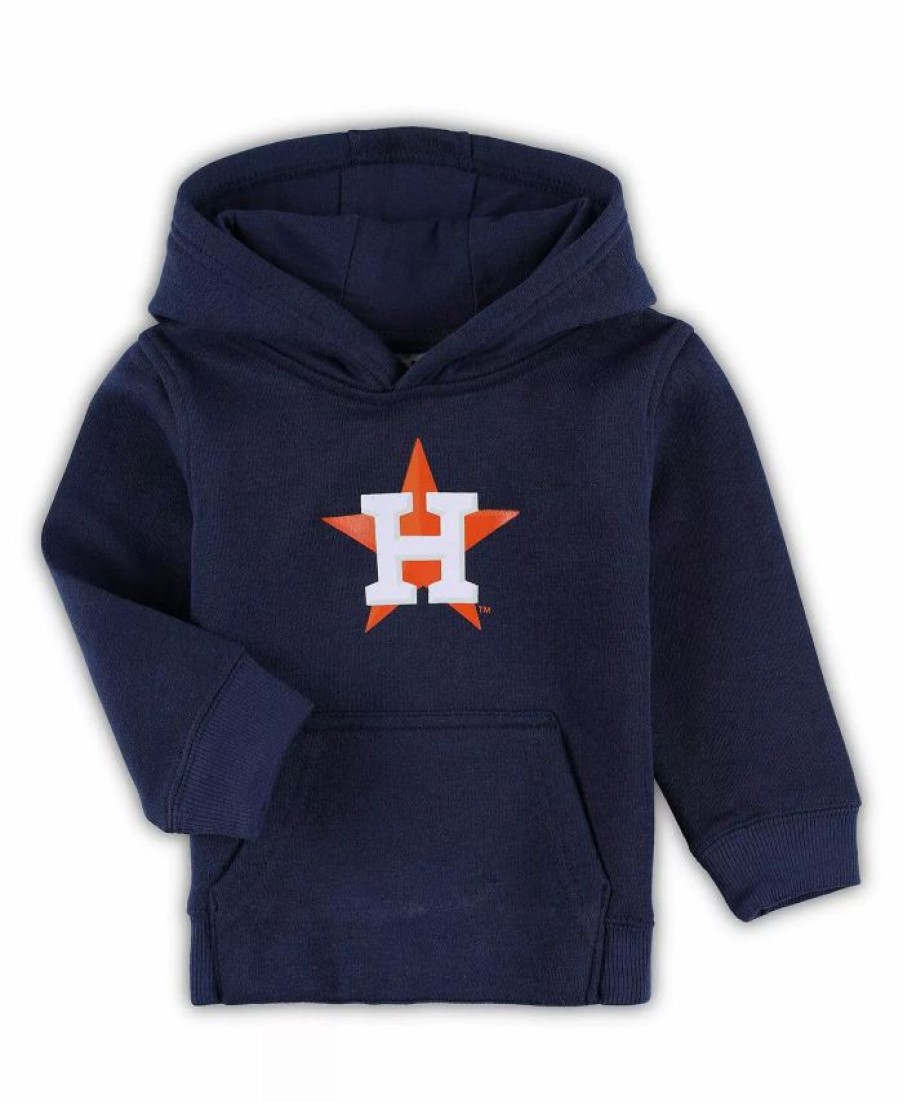 Sports Fan Shop * | Outerstuff Toddler Boys And Girls Houston Astros Team Primary Logo Fleece Pullover Hoodie Navy