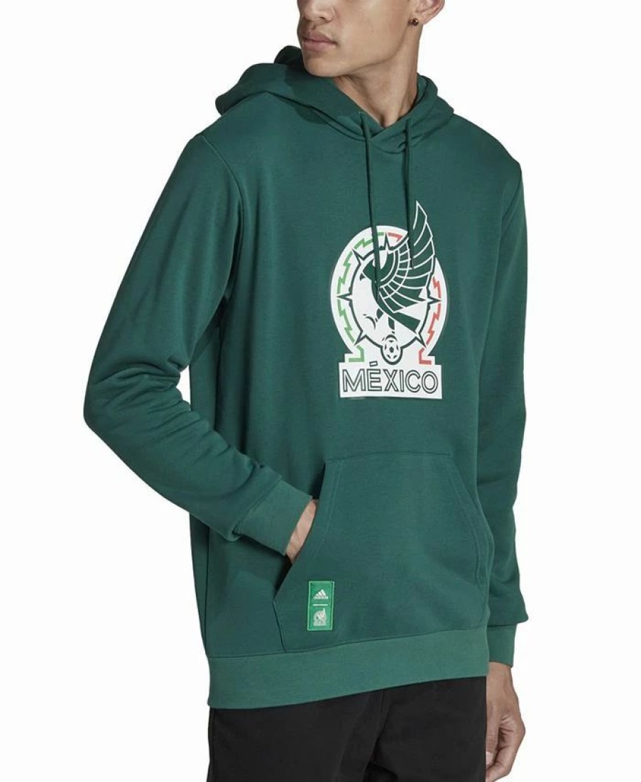 Activewear * | Adidas Men'S Mexico Dna Graphic Fleece Hoodie Dark Green