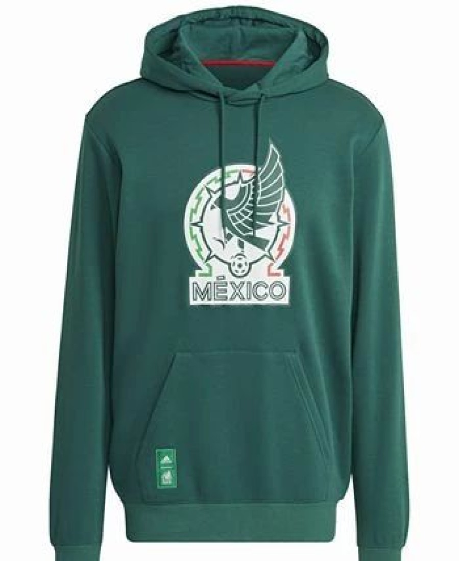 Activewear * | Adidas Men'S Mexico Dna Graphic Fleece Hoodie Dark Green