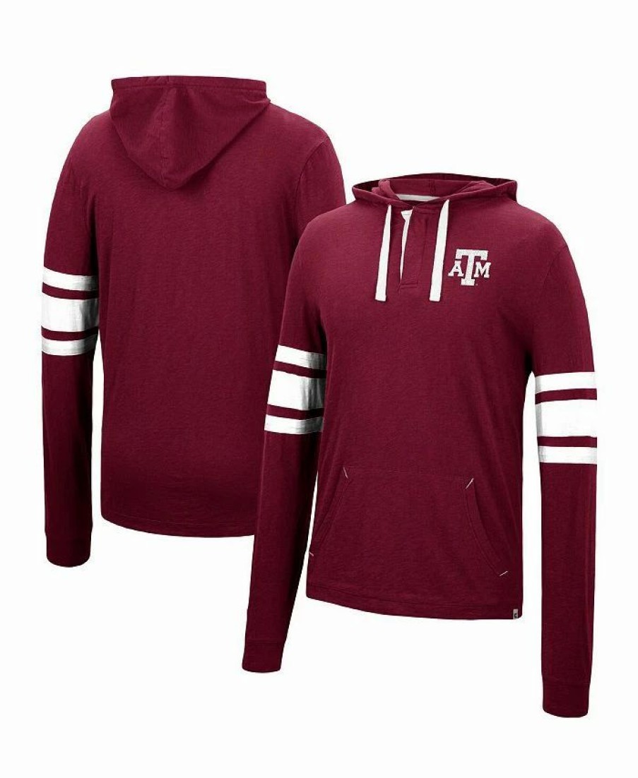 Sports Fan Shop * | Men'S Texas A&M Aggies Lebowski Hoodie Long Sleeve T-Shirt Maroon