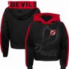 Sports Fan Shop * | Outerstuff Girls Youth New Jersey Devils Record Setter Pullover Hoodie Red