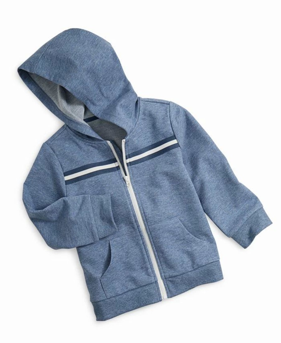 Kids * | Baby Boys Sporty Tape Zip Up Hoodie, Created For Macy'S