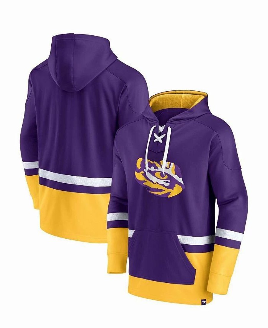 Sports Fan Shop * | Fanatics Men'S Branded Lsu Tigers First Battle Pullover Hoodie Purple