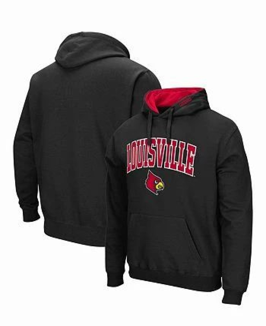 Sports Fan Shop * | Men'S Louisville Cardinals Arch And Logo 3.0 Pullover Hoodie Black