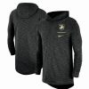 Sports Fan Shop * | Nike Men'S Army Knights Slub Space-Dye Performance Long Sleeve Hoodie T-Shirt Black