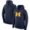 Sports Fan Shop * | Nike Men'S Michigan Wolverines Performance Pullover Hoodie Navy