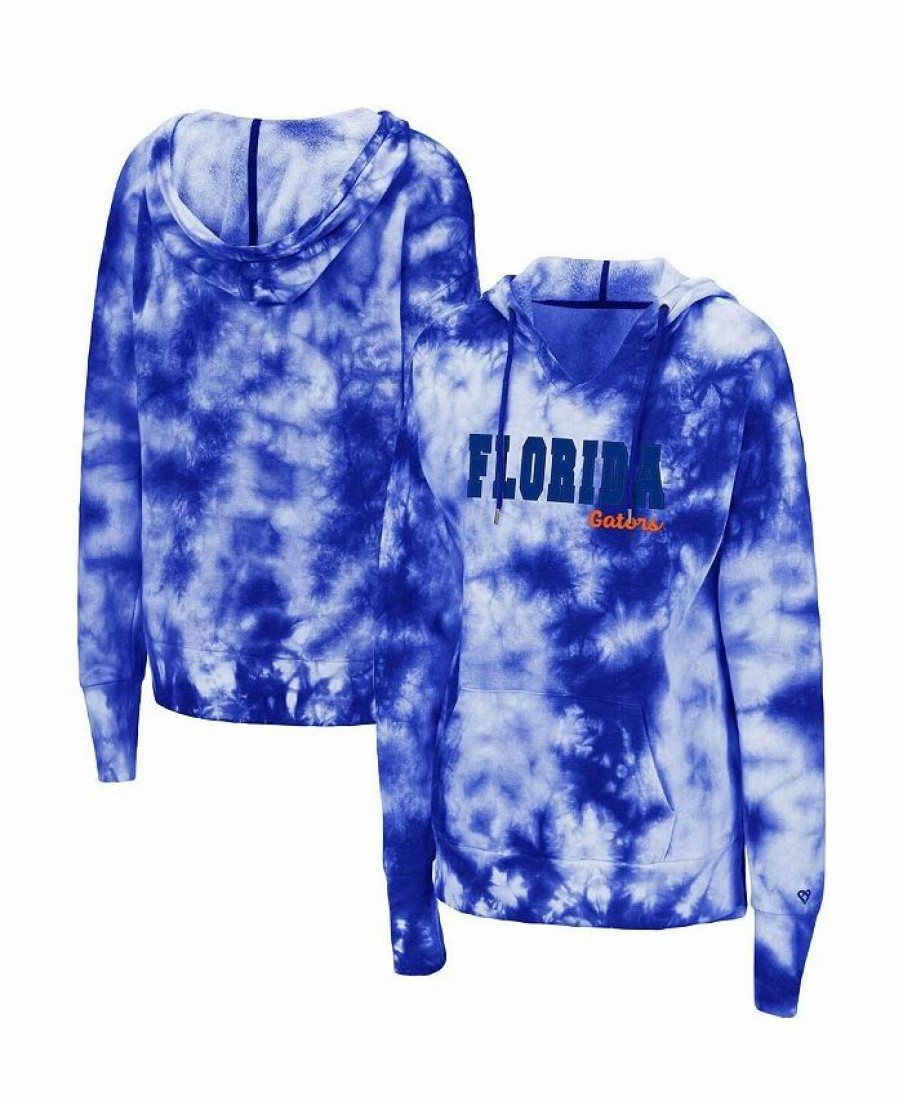 Sports Fan Shop * | Women'S Florida Gators Shavonee Tie-Dye Pullover Hoodie Royal