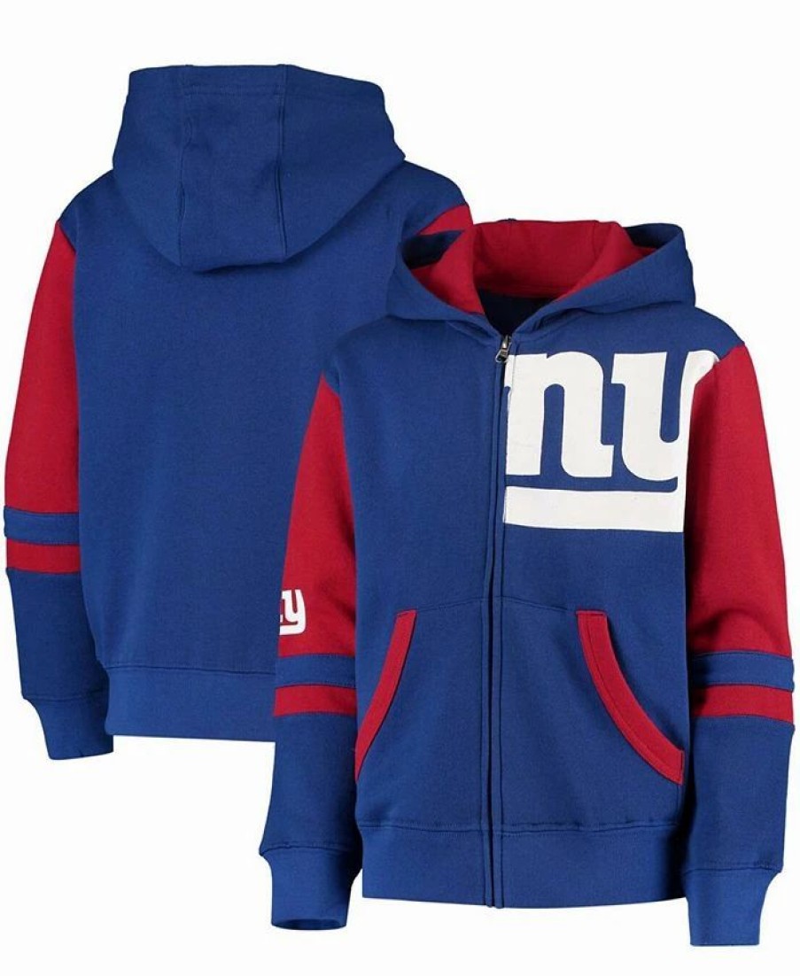 Sports Fan Shop * | Outerstuff Youth New York Giants Stadium Full-Zip Hoodie Royal