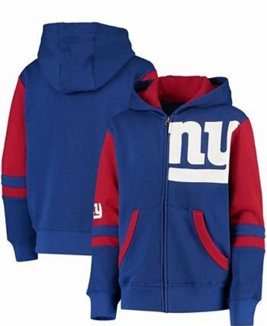 Sports Fan Shop * | Outerstuff Youth New York Giants Stadium Full-Zip Hoodie Royal