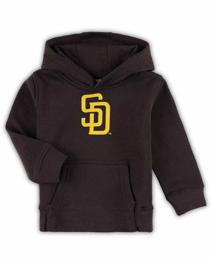 Sports Fan Shop * | Outerstuff Toddler Boys And Girls San Diego Padres Team Primary Logo Fleece Pullover Hoodie Brown