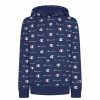 Kids * | Champion Big Boys All Over Print Fleece Hoodie Navy