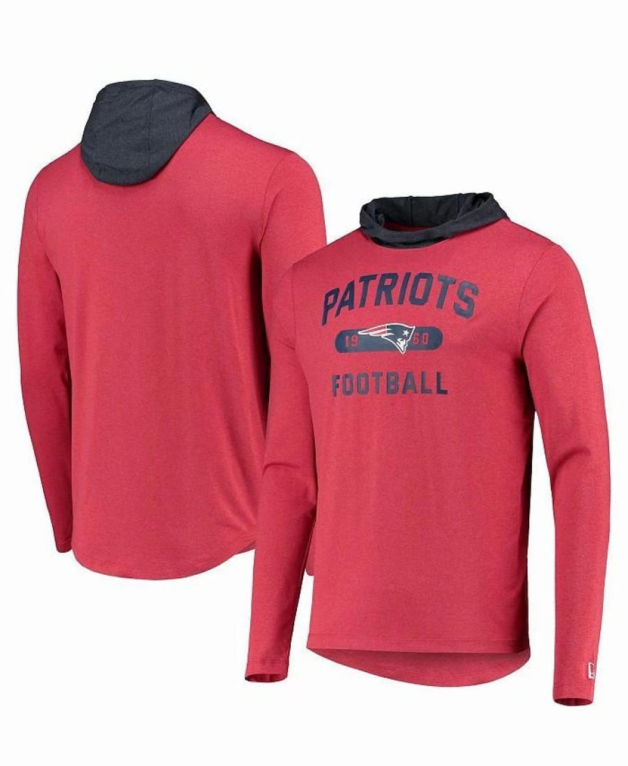 Sports Fan Shop * | New Era Men'S New England Patriots Active Block Hoodie Long Sleeve T-Shirt Red, Navy