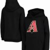 Sports Fan Shop * | Outerstuff Youth Arizona Diamondbacks Primary Team Logo Pullover Hoodie Black