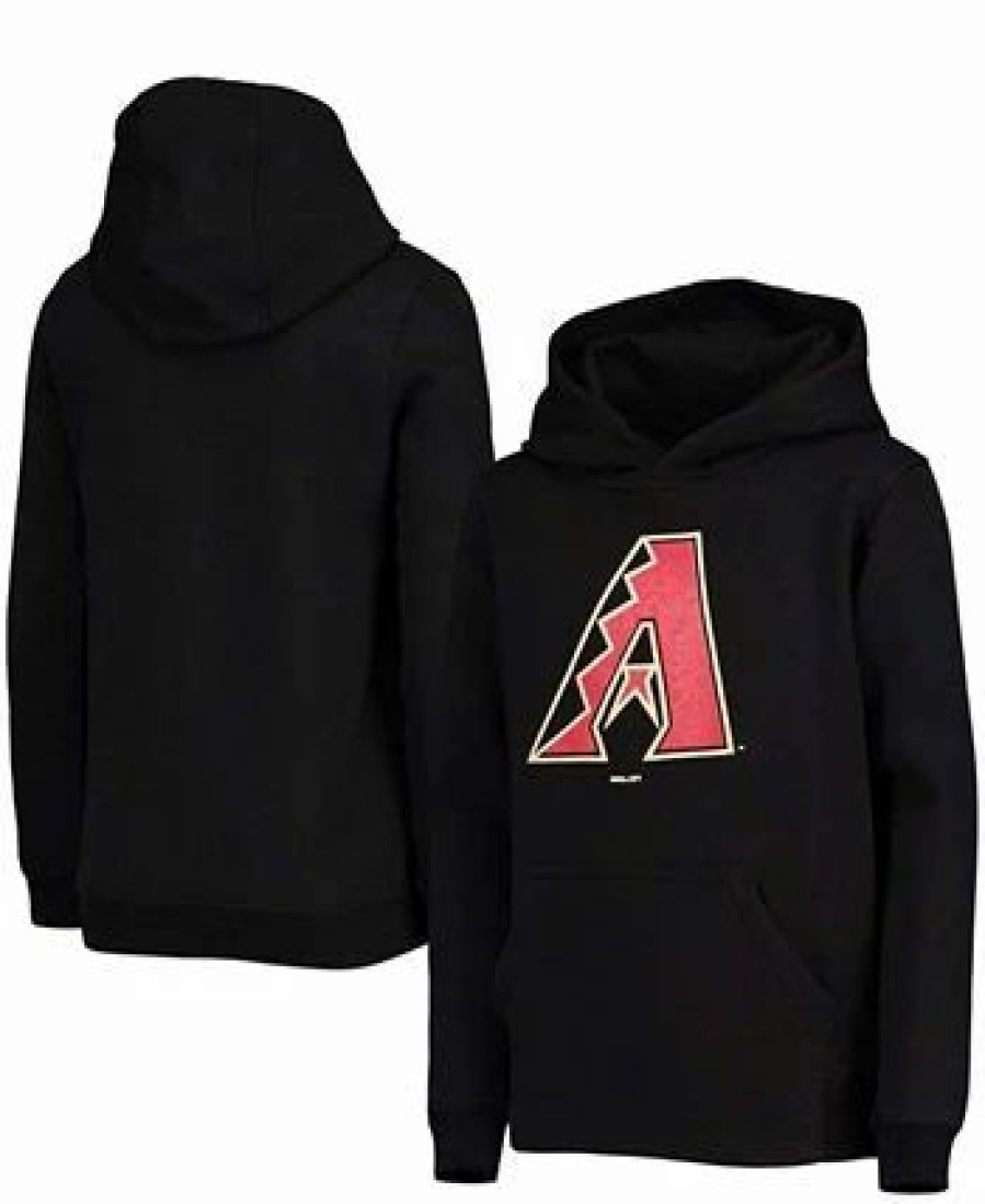 Sports Fan Shop * | Outerstuff Youth Arizona Diamondbacks Primary Team Logo Pullover Hoodie Black