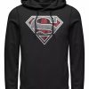 Hoodies & Sweatshirts * | Men'S Superman Concrete Logo Fleece Pullover Hoodie Black