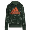 Kids * | Adidas Big Boys Long Sleeve Core Camo Allover Print Pullover Hoodie Green Oxide