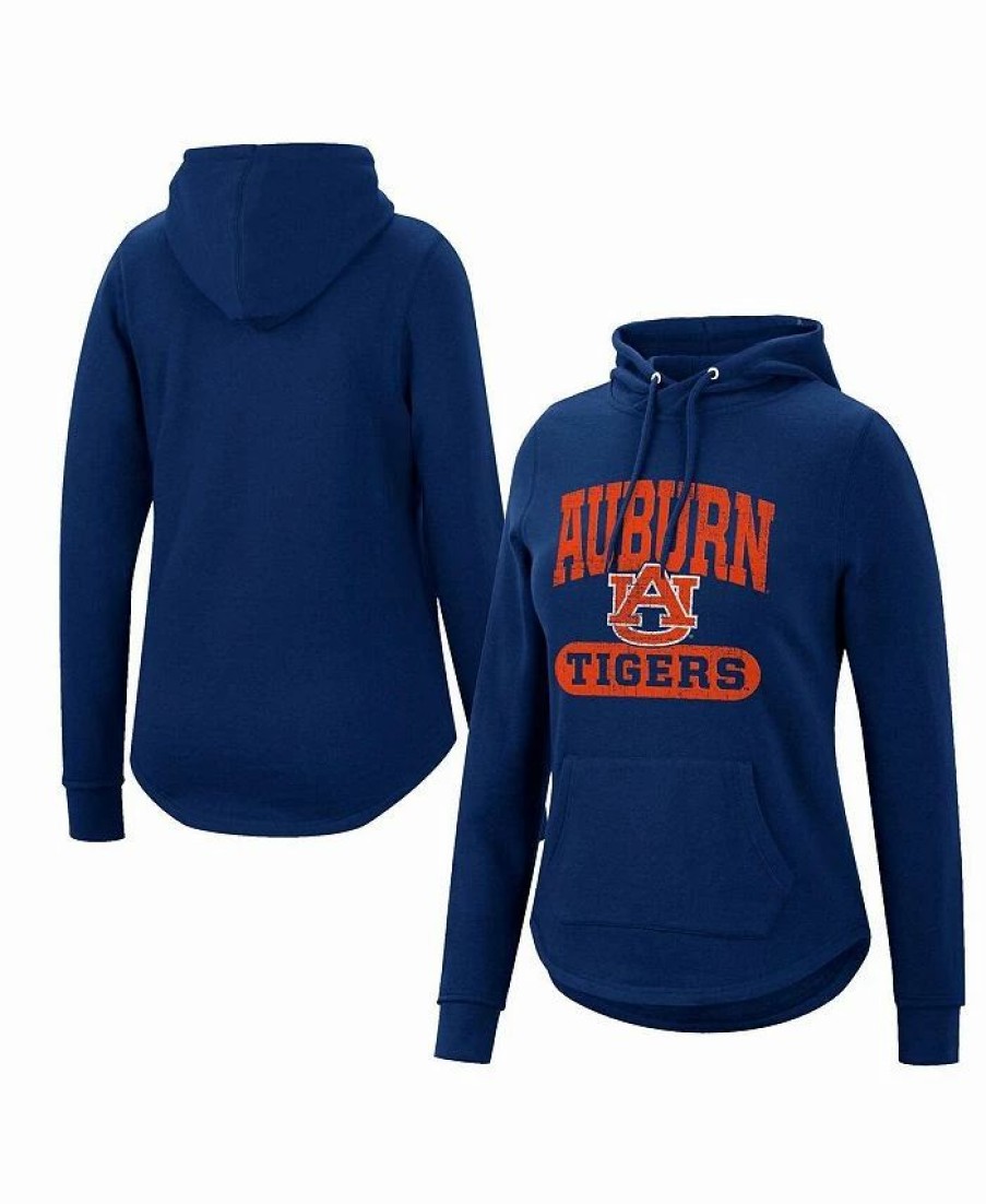 Sports Fan Shop * | Women'S Auburn Tigers Core Crossover Pullover Hoodie Navy