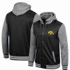 Sports Fan Shop * | Men'S Iowa Hawkeyes Robinson Hoodie Full-Snap Jacket Black