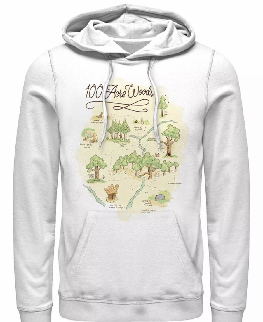 Hoodies & Sweatshirts * | Men'S 100 Acre Map Long Sleeve Hoodie White