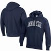 Sports Fan Shop * | Champion Men'S Jackson State Tigers Tall Arch Pullover Hoodie Navy