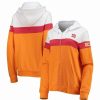 Sports Fan Shop * | New Era Women'S Tampa Bay Buccaneers Throwback Colorblock Full-Zip Hoodie Jacket White, Orange