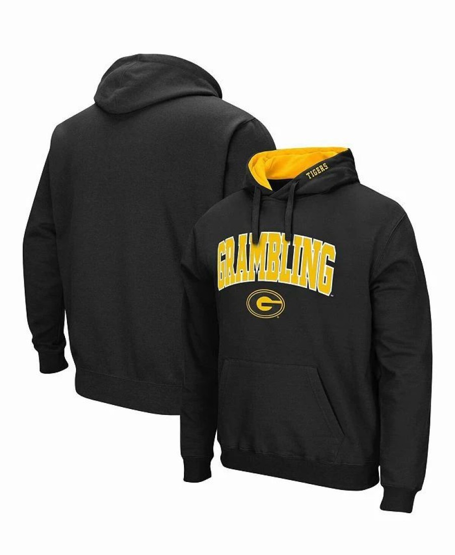 Sports Fan Shop * | Men'S Grambling Tigers Arch & Logo Pullover Hoodie Black