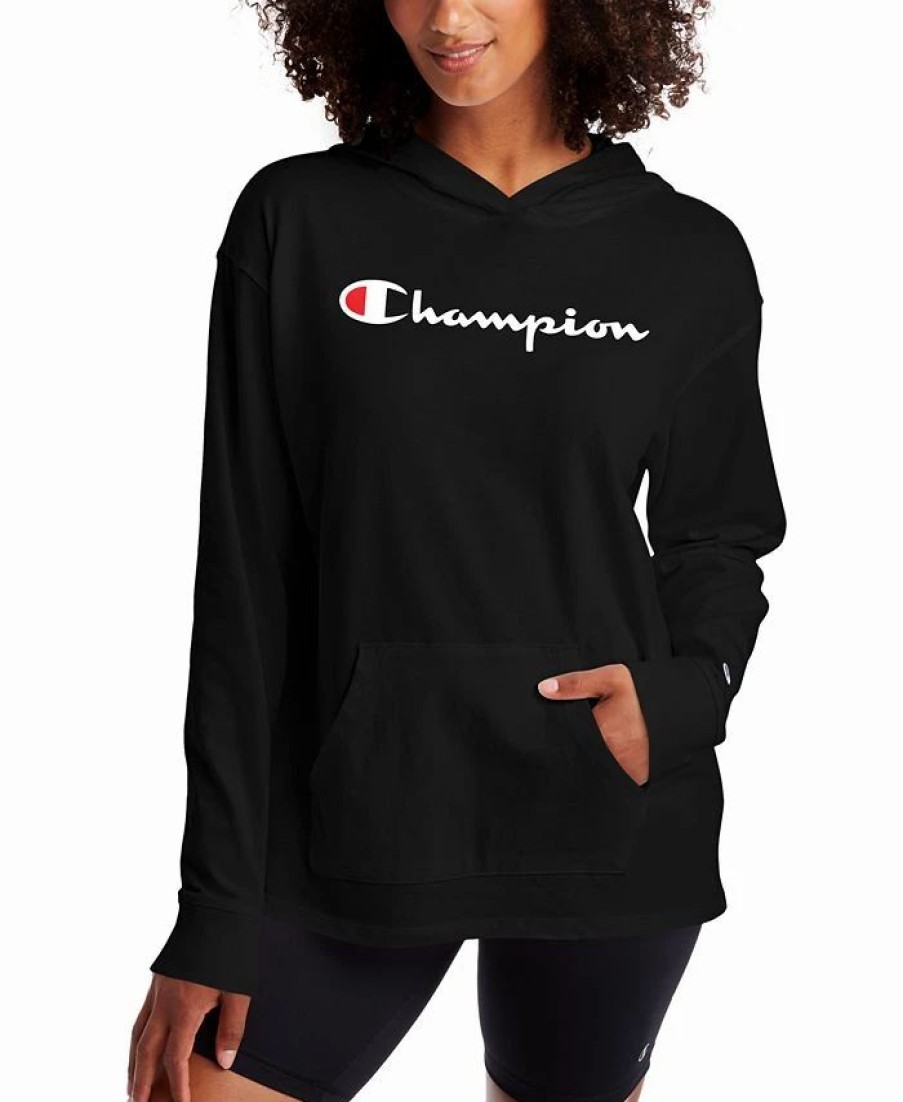 Women * | Champion Women'S Cotton Logo Hoodie