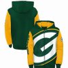 Sports Fan Shop * | Outerstuff Youth Boys Green Bay Packers Poster Board Full-Zip Hoodie Green, Gold