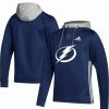 Sports Fan Shop * | Adidas Men'S Tampa Bay Lightning Skate Lace Prime Team Pullover Hoodie Blue